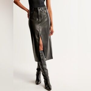 Abercrombie & Fitch Faux Vegan Leather Midi Pencil Skirt - NWOT, Sz 4/27